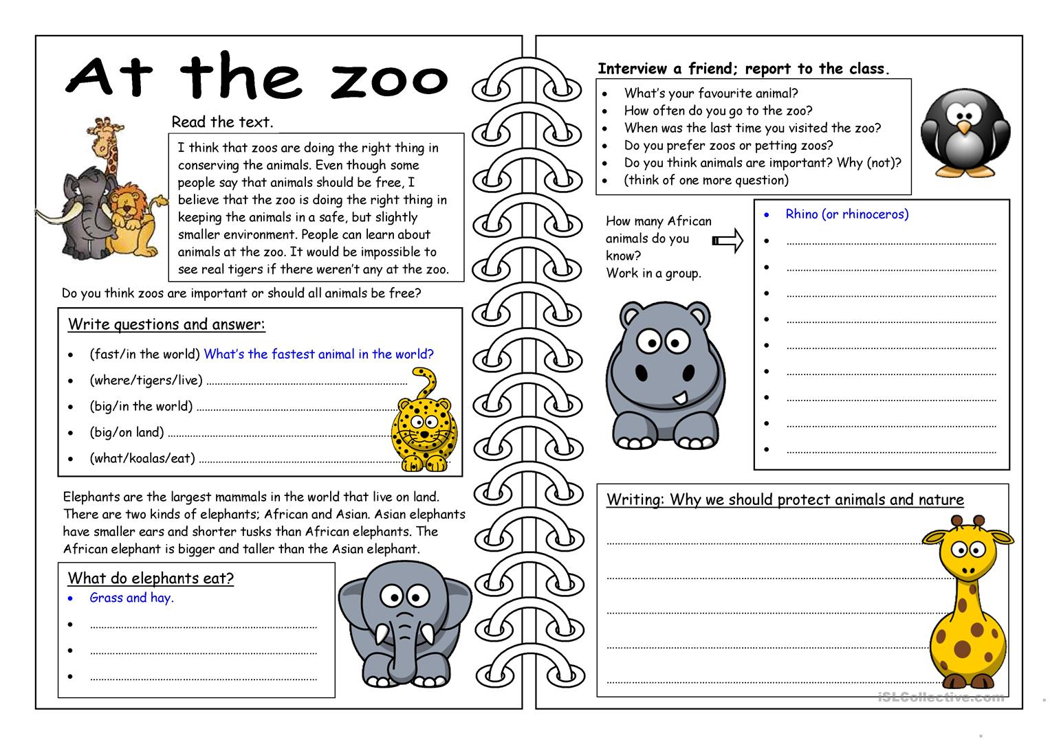 101 Free Esl Zoo Worksheets | Free Printable Zoo Worksheets
