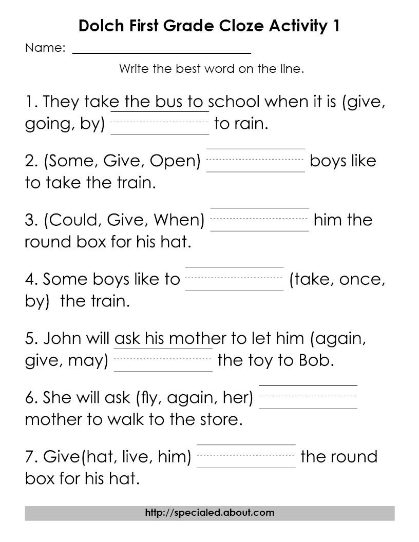 12 Worksheets For Dolch High-Frequency Words | Dibels | Reading | Printable Reading Worksheets For 1St Grade
