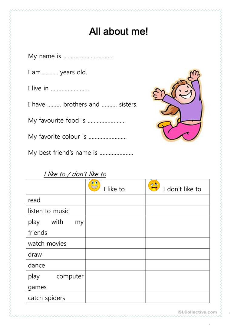 17 Free Esl Introduce Yourself Worksheets | Introduce Yourself Printable Worksheets