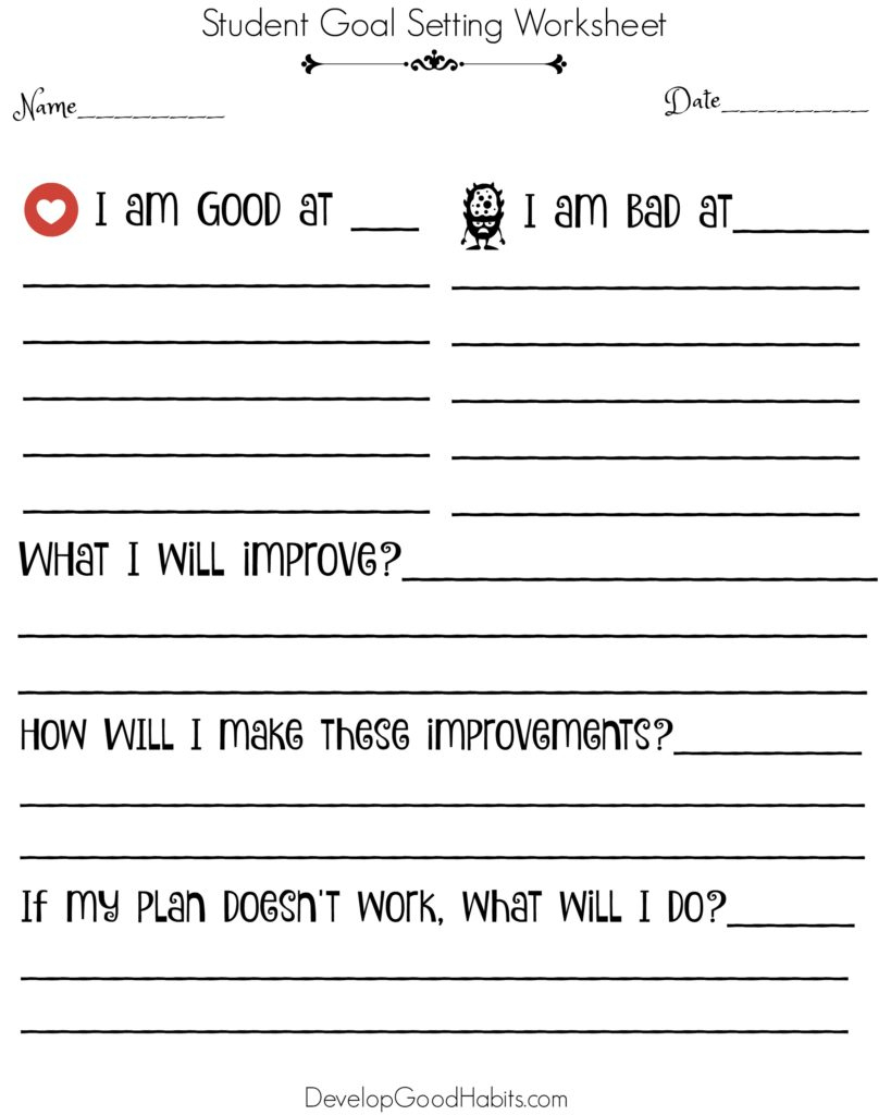 4 Free Goal Setting Worksheets – 4 Goal Templates To Manage Your Life | Printable Goal Setting Worksheet For High School Students