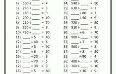 Free Printable Division Worksheets For 4Th Grade
