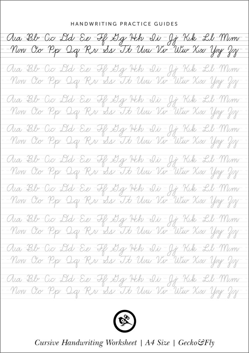 5 Printable Cursive Handwriting Worksheets For Beautiful Penmanship | Free Printable Script Writing Worksheets
