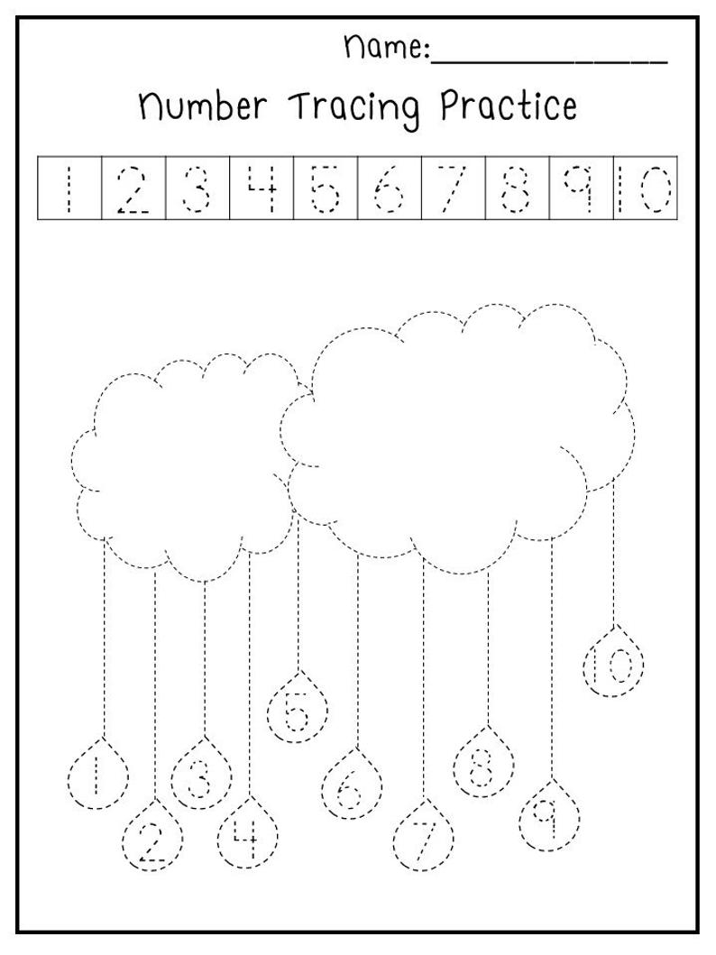 5 Printable Spring Trace The Numbers Worksheets. | Etsy | Spring Printable Worksheets
