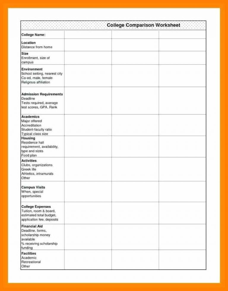 8+ College Spreadsheet Template | Credit Spreadsheet | Printable ...