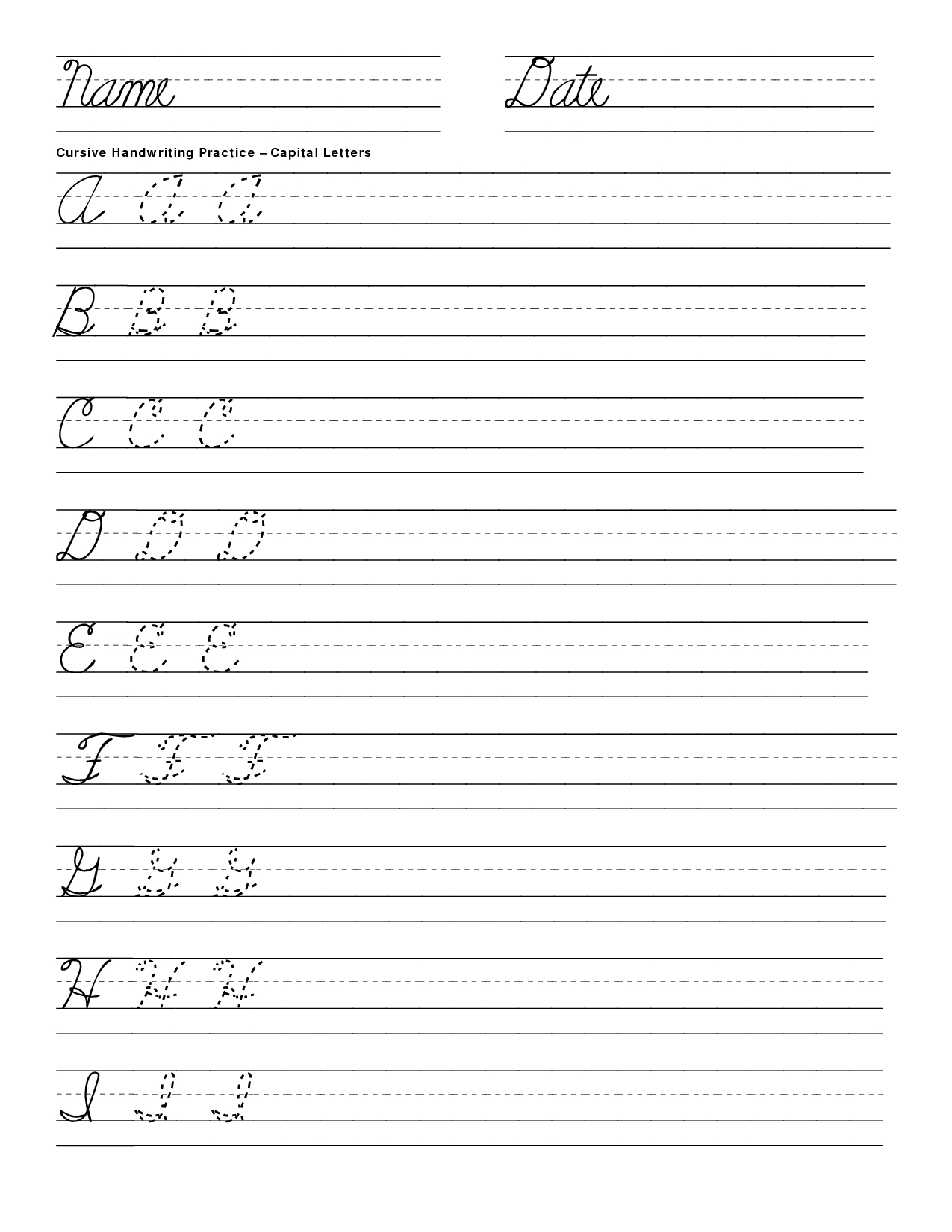 Free Printable Cursive Writing Worksheets For 4Th Grade Printable 