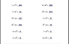 Adding Exponents Worksheets, Including Simple Problems Where – Free | Free Printable Math Worksheets For 6Th Grade