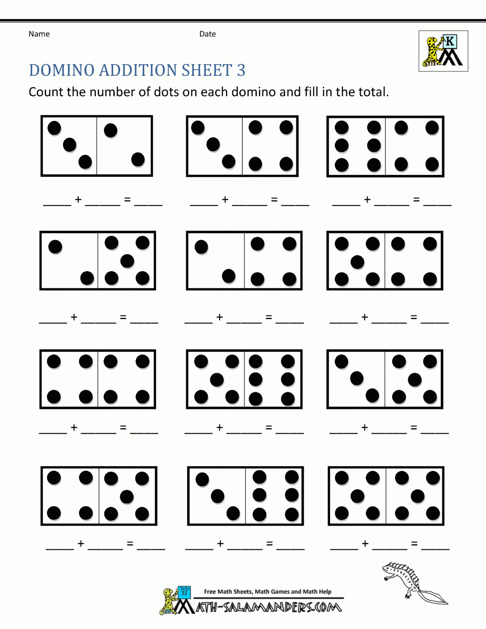 100 Easy Addition Worksheets