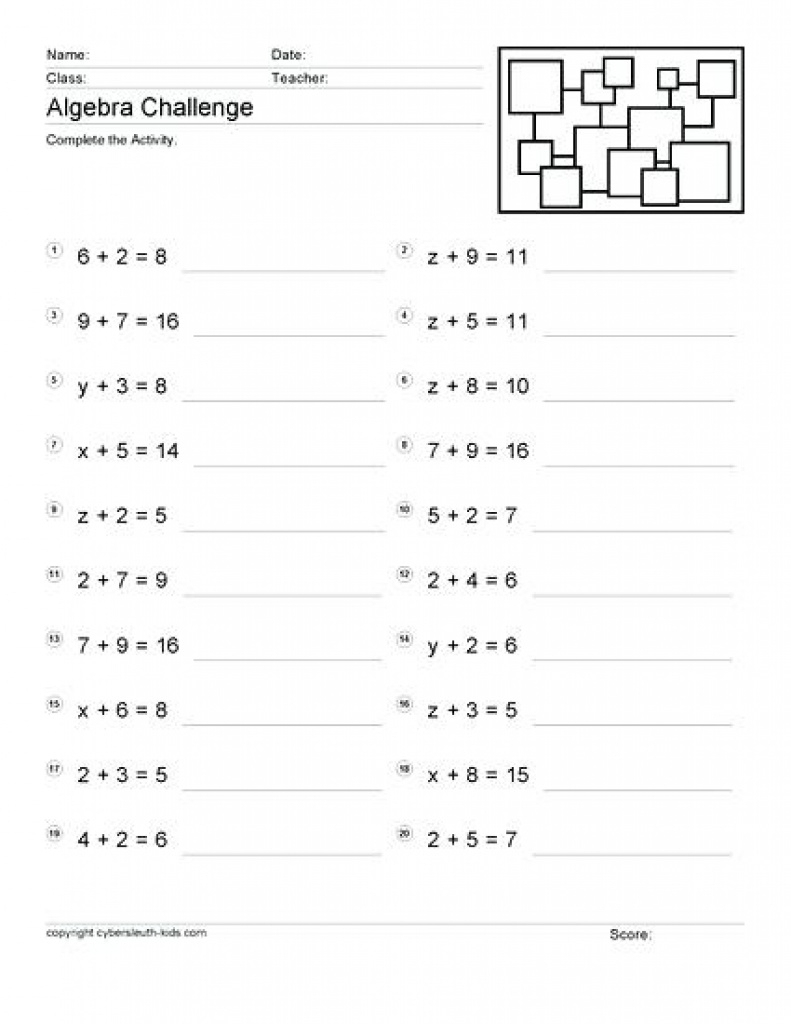 Algebra: Fabulous Free Printable Worksheets For Grade Image Ideas | Free Printable Algebra Worksheets Grade 6