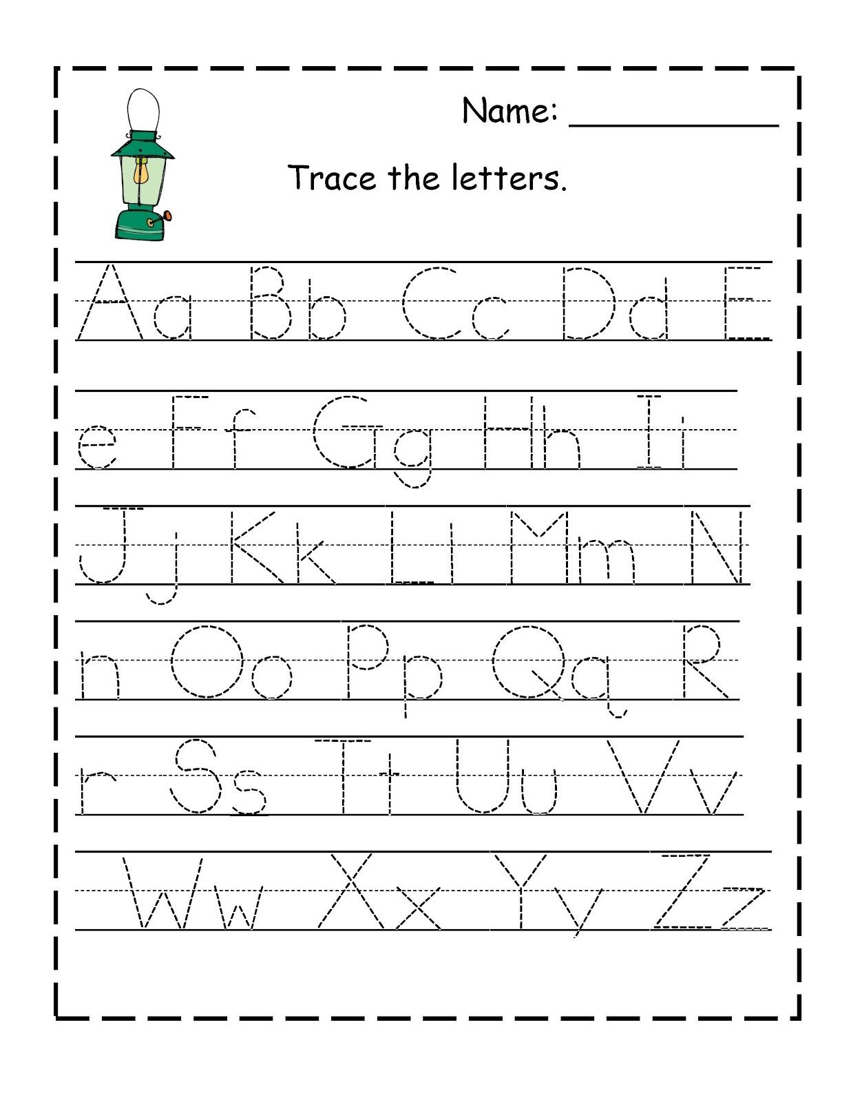 Alphabet Free Writing Worksheets For Kindergarten Handwriting - Free | Free Printable Preschool Worksheets Tracing Letters