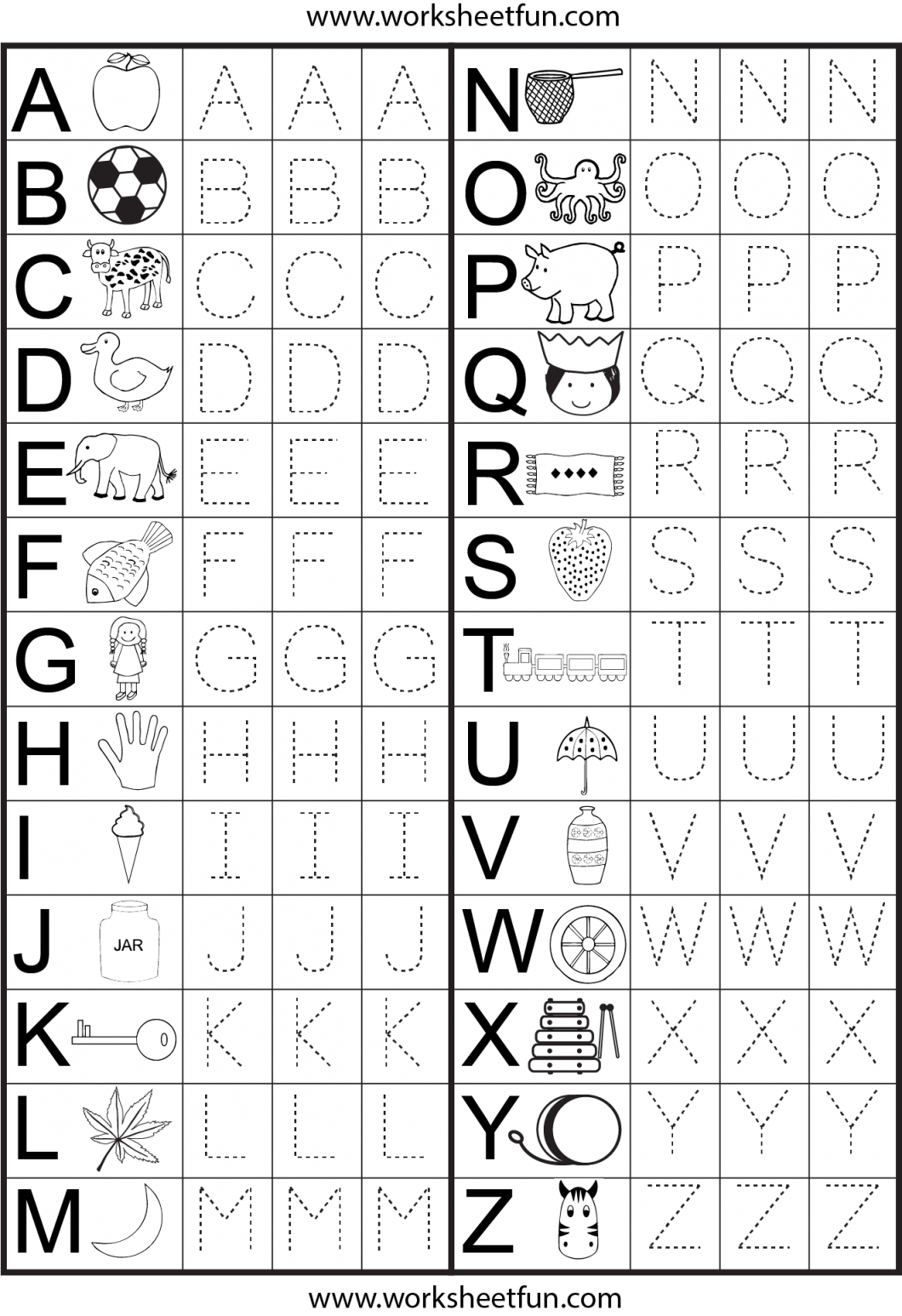 Alphabet Worksheets For Pre K – With Abc Tracing Sheet Also Free | Childrens Printable Alphabet Worksheets