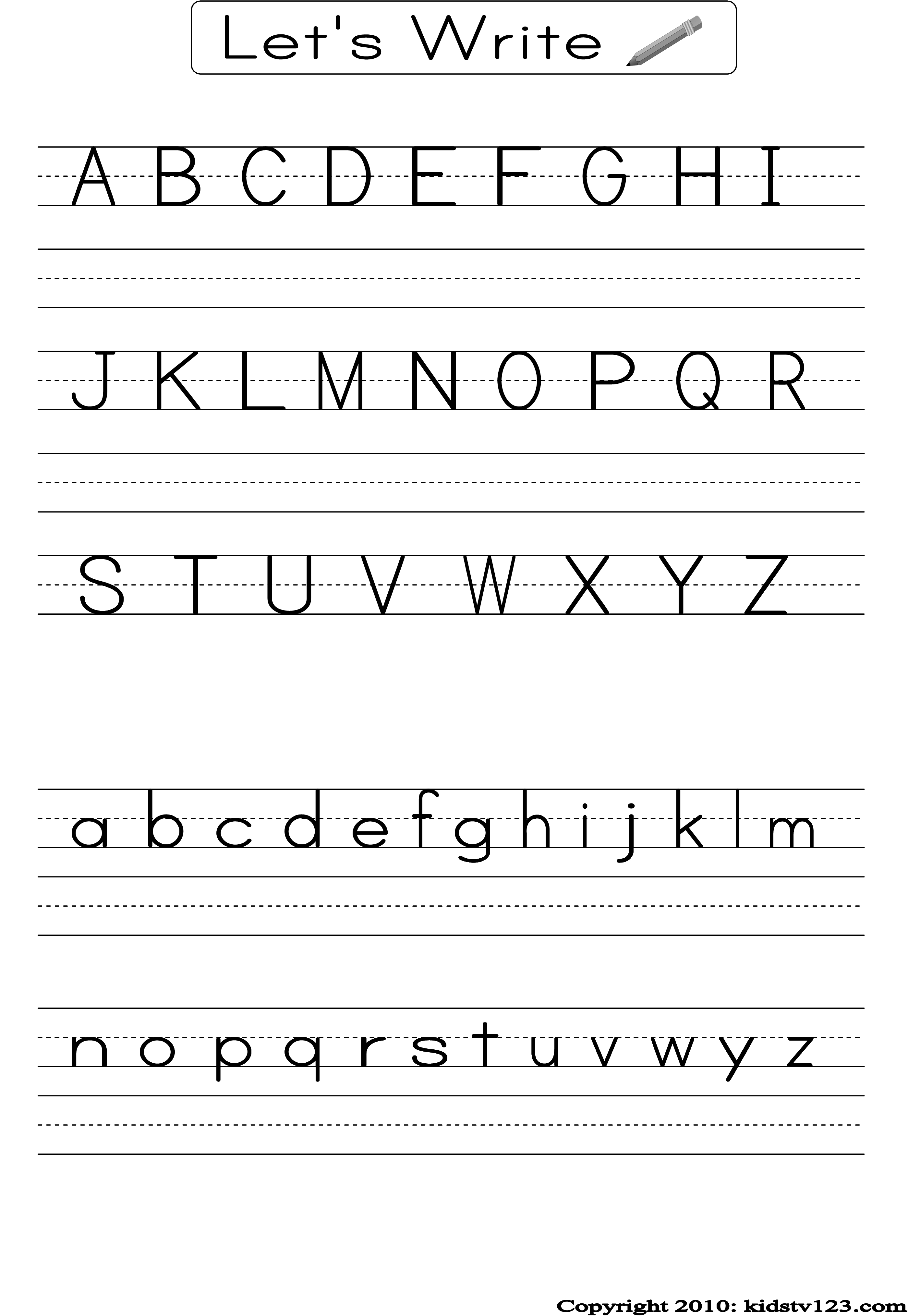 Alphabet Writing Practice Sheet | Edu-Fun | Alphabet Worksheets | Free Printable Letter Worksheets