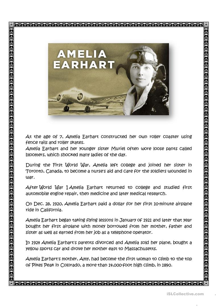 Amelia Earhart Free Worksheets Printable Printable Worksheets