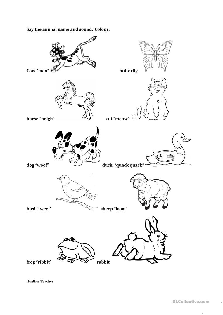 Animal Sounds/ Names Worksheet - Free Esl Printable Worksheets Made | Animal Sounds Printable Worksheets