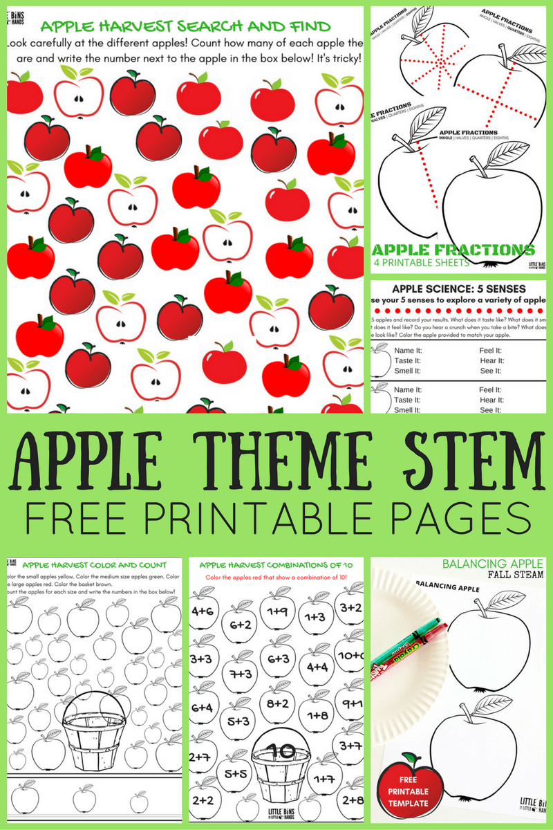 Apple Theme Worksheets And Apple Stem Activities {Free Pages} | A For Apple Worksheet Printable