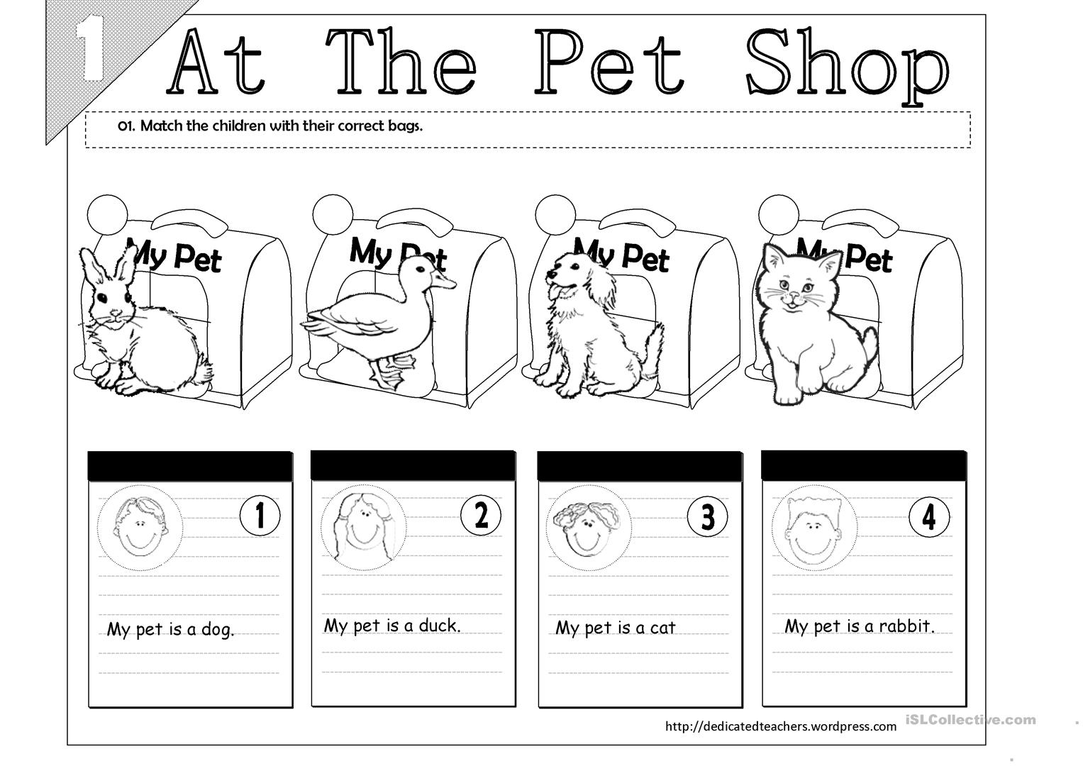 At The Pet Shop Worksheet - Free Esl Printable Worksheets Made | Free Printable Pet Worksheets