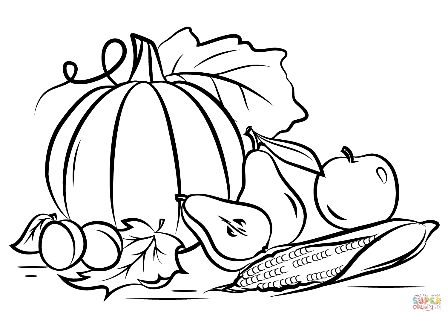 Autumn Harvest Coloring Page | Free Printable Coloring Pages | Colouring Worksheets Printable