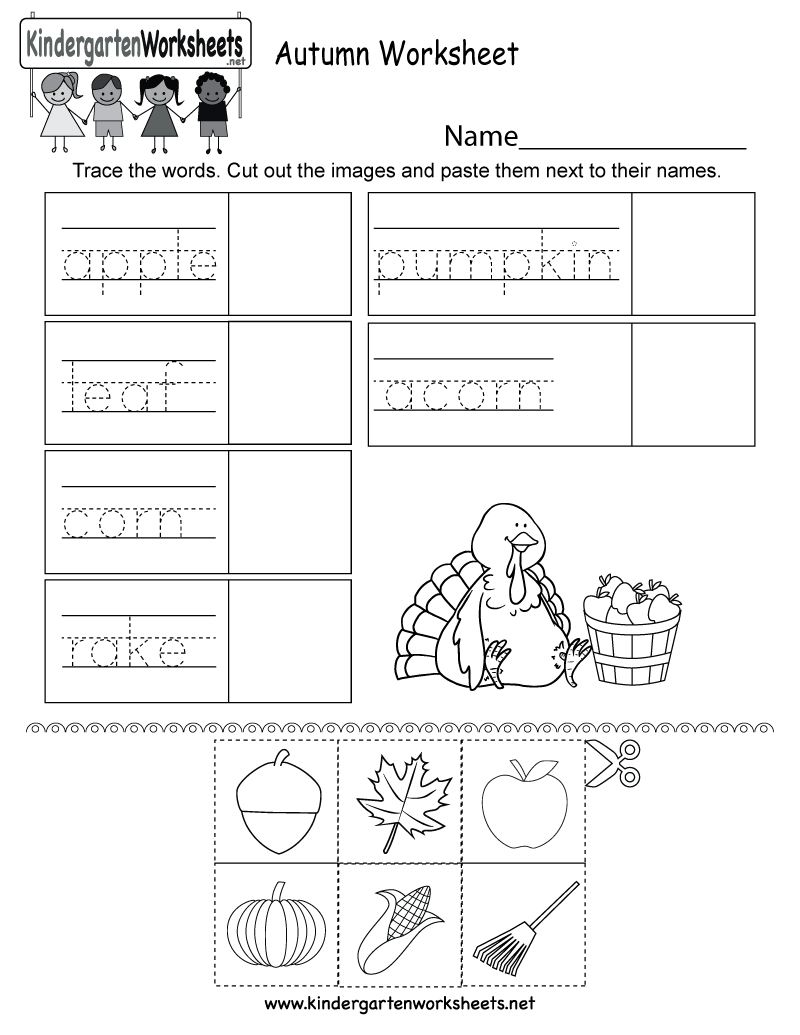 Autumn Worksheet - Free Kindergarten Seasonal Worksheet For Kids | Printable Fall Worksheets