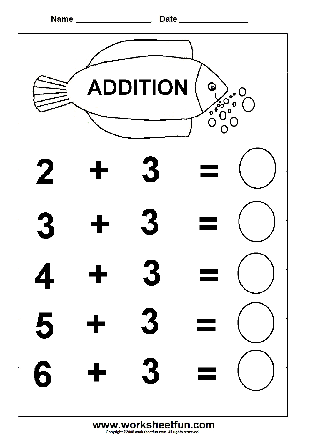 Beginner Addition – 6 Kindergarten Addition Worksheets / Free | Free Printable Math Addition Worksheets For Kindergarten