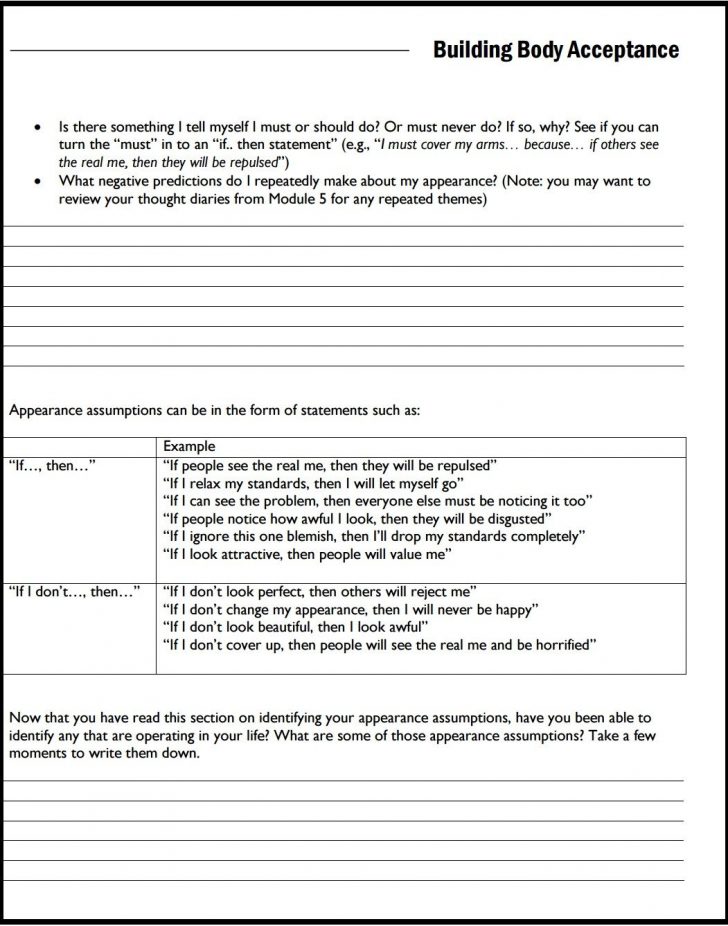 Between Sessions Mental Health Worksheets For Adults | Cognitive