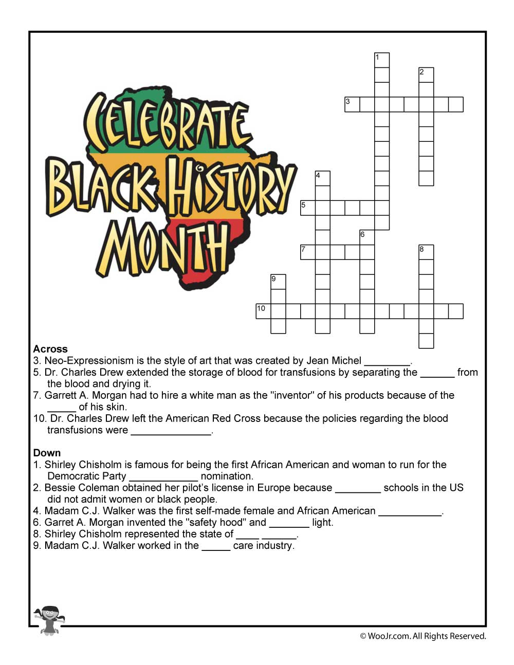 Black History Month For Kids - 6 Amazing African American | Black History Month Free Printable Worksheets