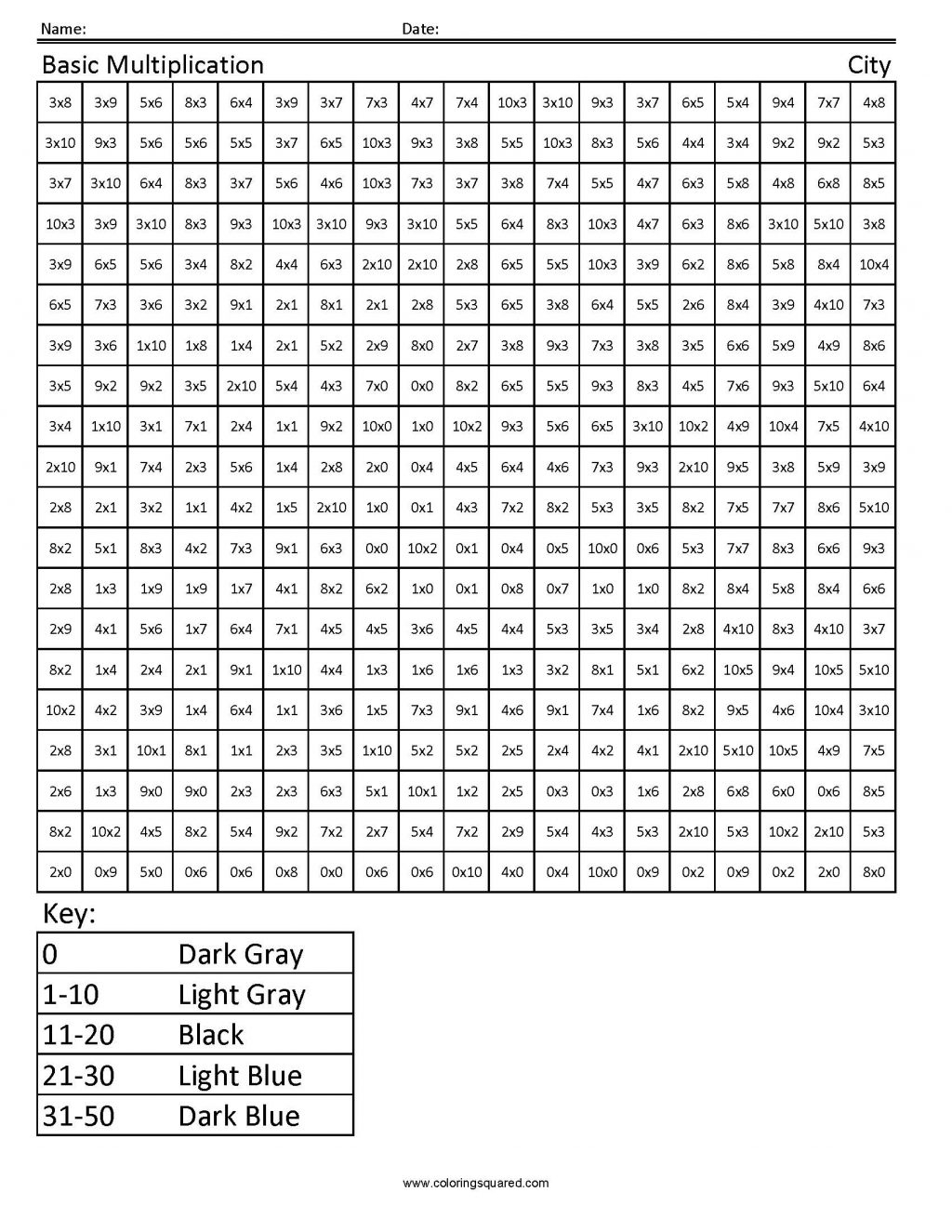 Free Printable Math Mystery Picture Worksheets 4th Grade