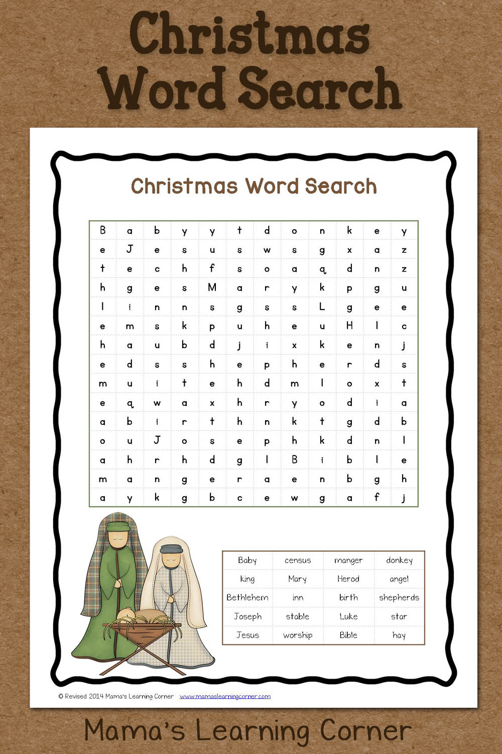 Christmas Word Search: Free Printable - Mamas Learning Corner | Christian Christmas Worksheets Printable Free