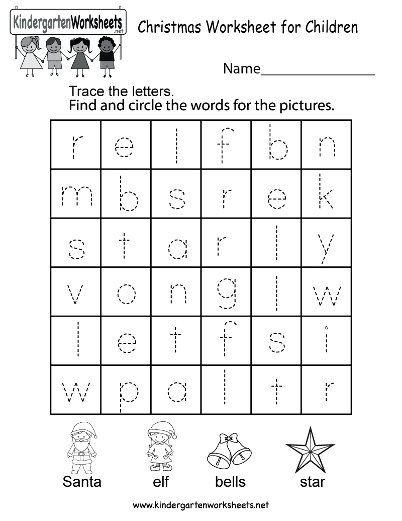 Christmas Worksheet For Children - Free Kindergarten Holiday - Free | Free Printable Christmas Kindergarten Worksheets