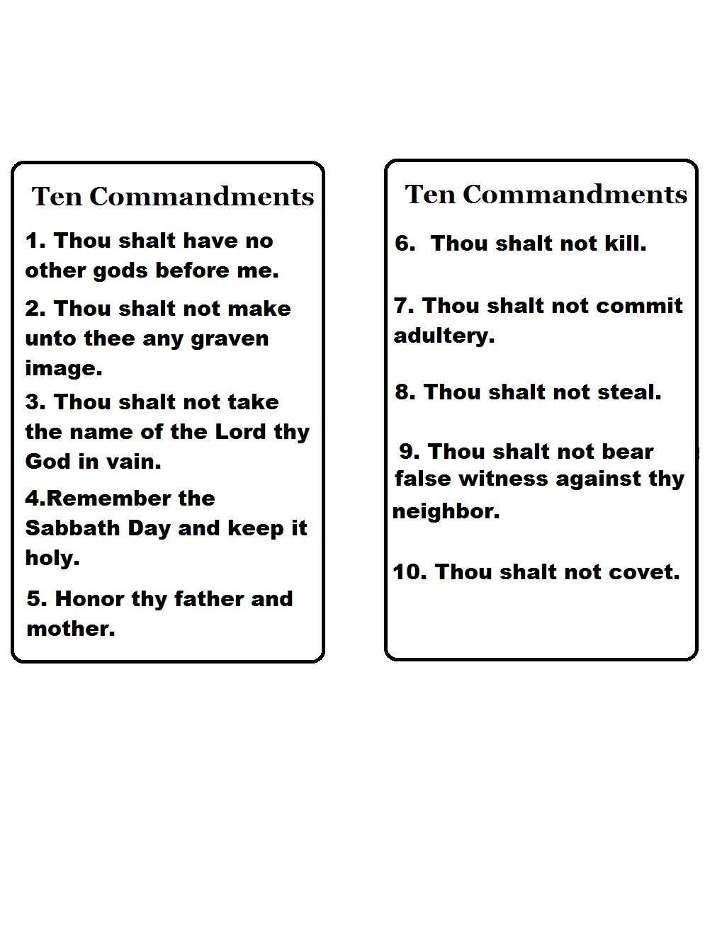 Church House Collection Blog: Ten Commandments Template | 10 Commandments Printable Worksheets