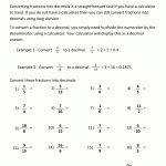 Convert Fractions To Decimal | Fractions To Decimal Worksheets Printable