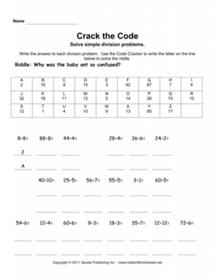 Crack The Code Worksheets Printable Free | Free Printables | Crack The ...