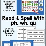 Digraphs Ph, Wh, Qu   Read And Spell Centers And Printables | Second | Qu Worksheets Printable