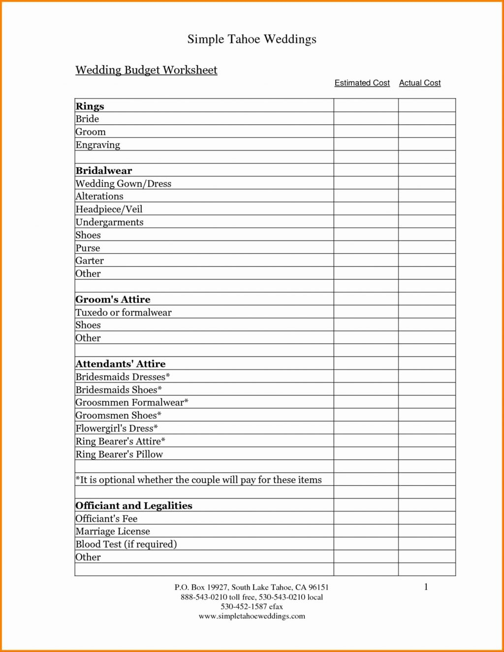 Downloadable Wedding Budget Spreadsheet Printable Fresh Bud | Wedding Budget Worksheet Printable