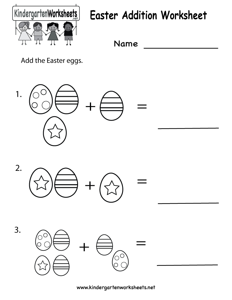 Easter Printables | Kindergarten Easter Addition Worksheet Printable | Free Printable Easter Worksheets For Preschoolers