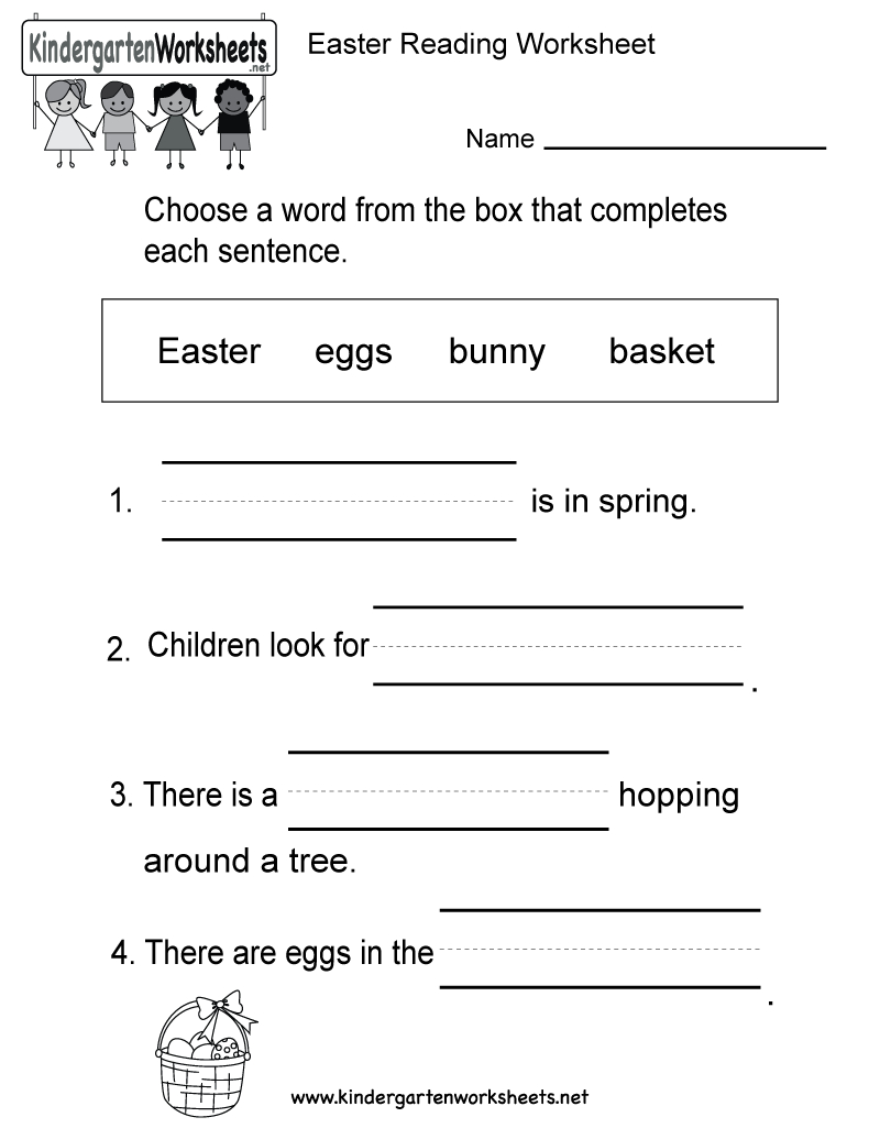 Easter Reading Worksheet - Free Kindergarten Holiday Worksheet For Kids | Free Printable Easter Reading Comprehension Worksheets