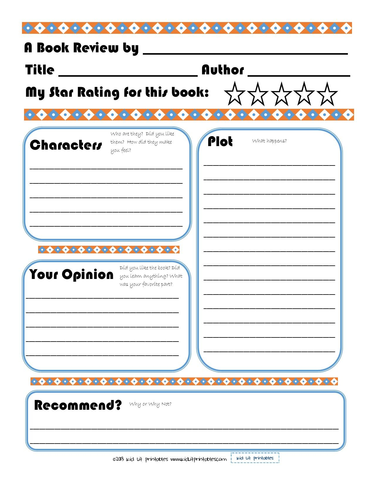 Elementary Book Report Template On Book Report Worksheet Printable | Book Report Printable Worksheets