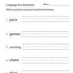 English Language Arts Worksheet   Free Printable Educational | Printable Worksheets For 6Th Grade Language Arts