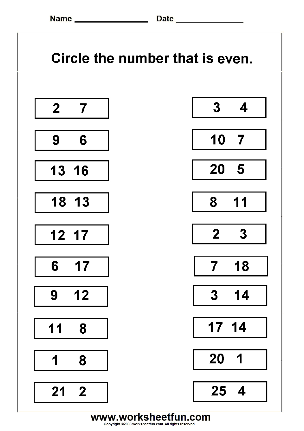 Even &amp;amp; Odd Numbers Worksheet This Site Has Lots Of Printable | Free Printable Odd And Even Worksheets