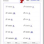 Exponents Worksheets | Free Printable Exponent Worksheets