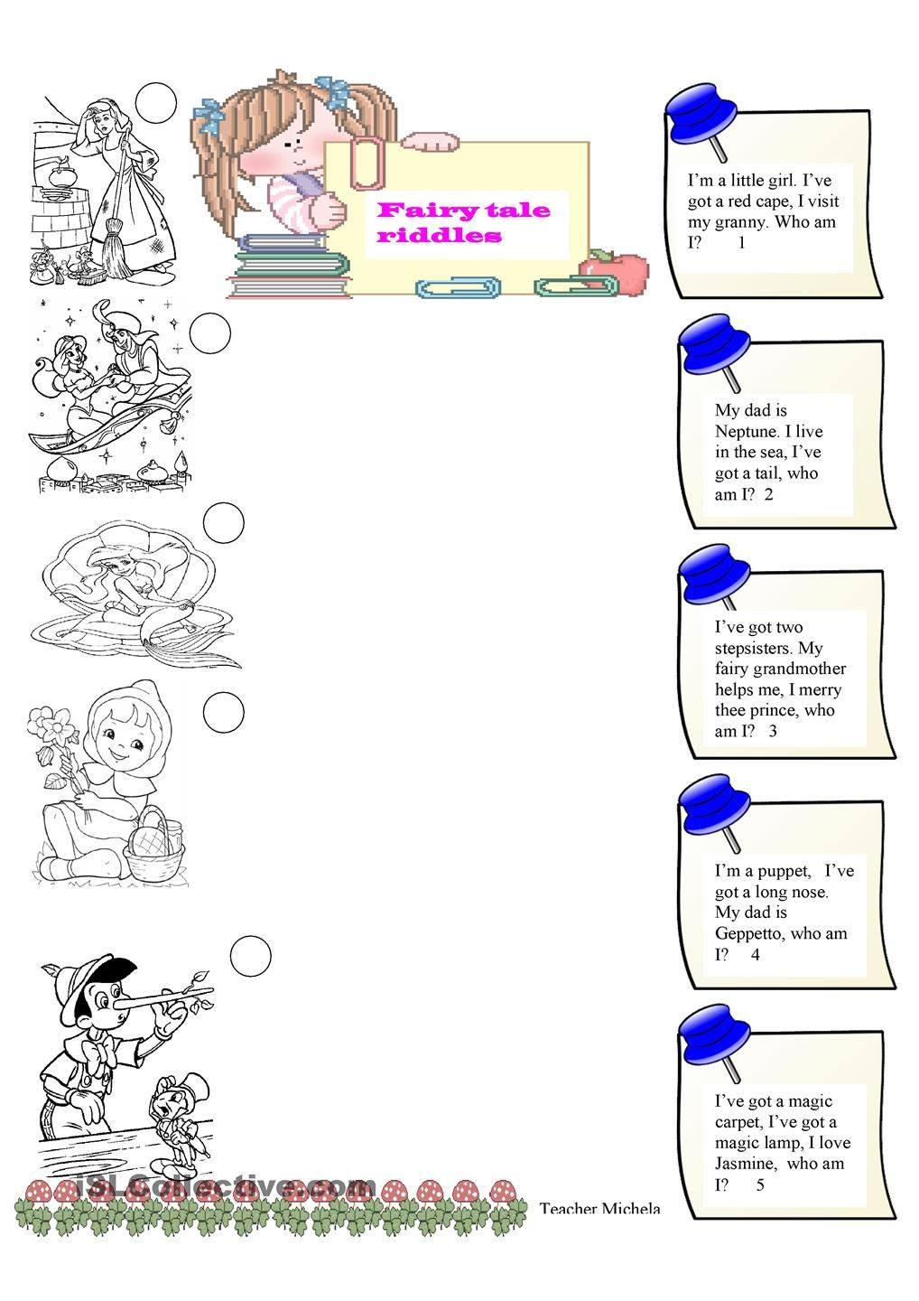 Fairy Tale Riddles | Traditional Tales | Fairy Tales, Riddles | Fairy Tales Printable Worksheets