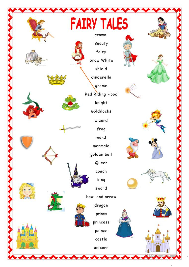 Fairy Tales.matching. Worksheet - Free Esl Printable Worksheets Made | Fairy Tales Printable Worksheets