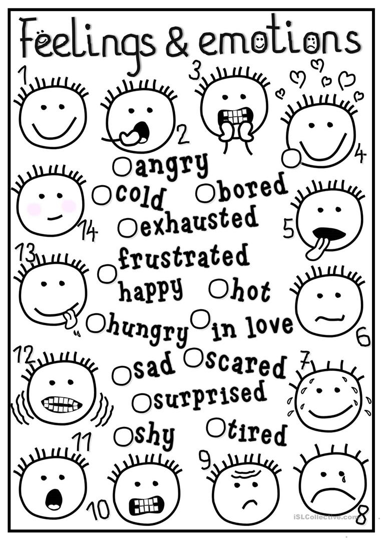 Feelings And Emotions - Matching Worksheet - Free Esl Printable | Feelings And Emotions Worksheets Printable