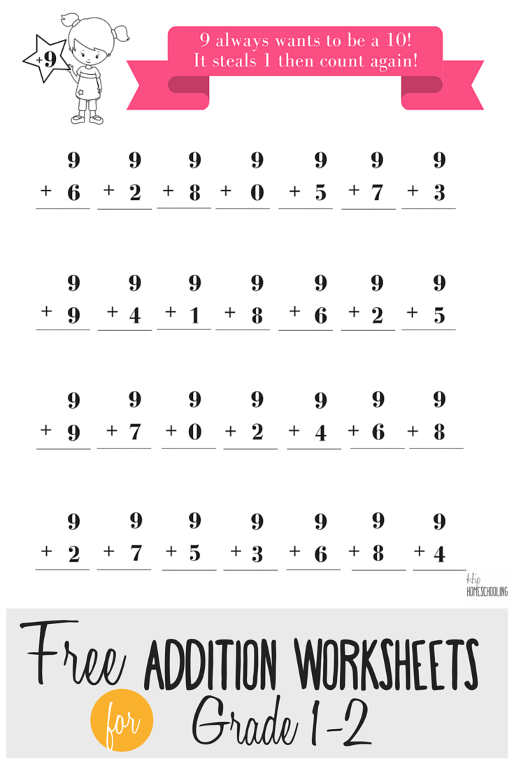 Free Addition Worksheets For Grades 1 And 2 | Free Printable Math Worksheets For Grade 1