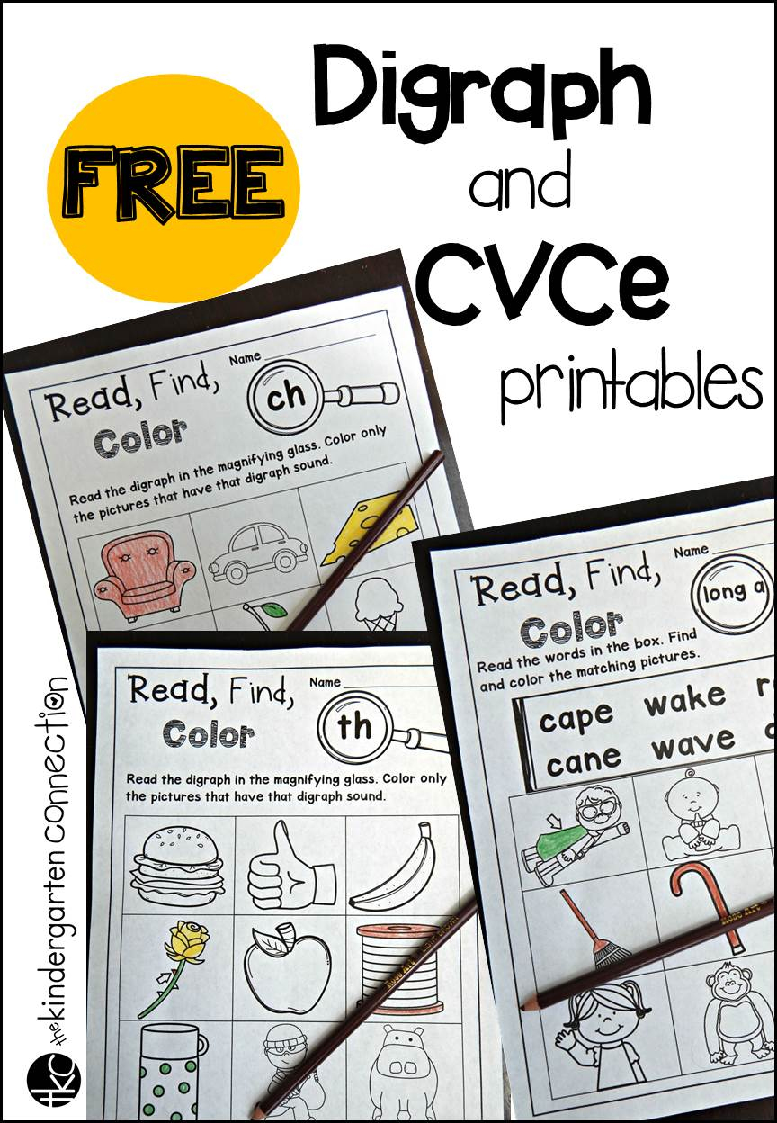 Free Digraph And Cvce Printables - The Kindergarten Connection | Free Printable Digraph Worksheets For First Grade