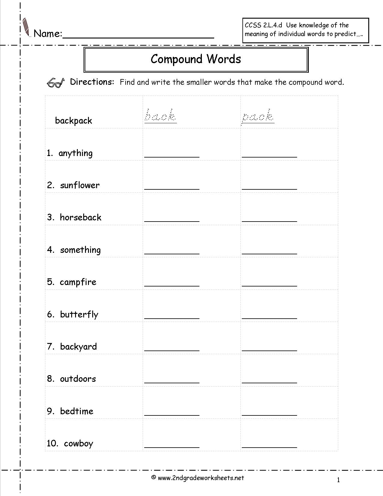 2Nd Grade Language Arts Worksheets Free Printables Printable Worksheets