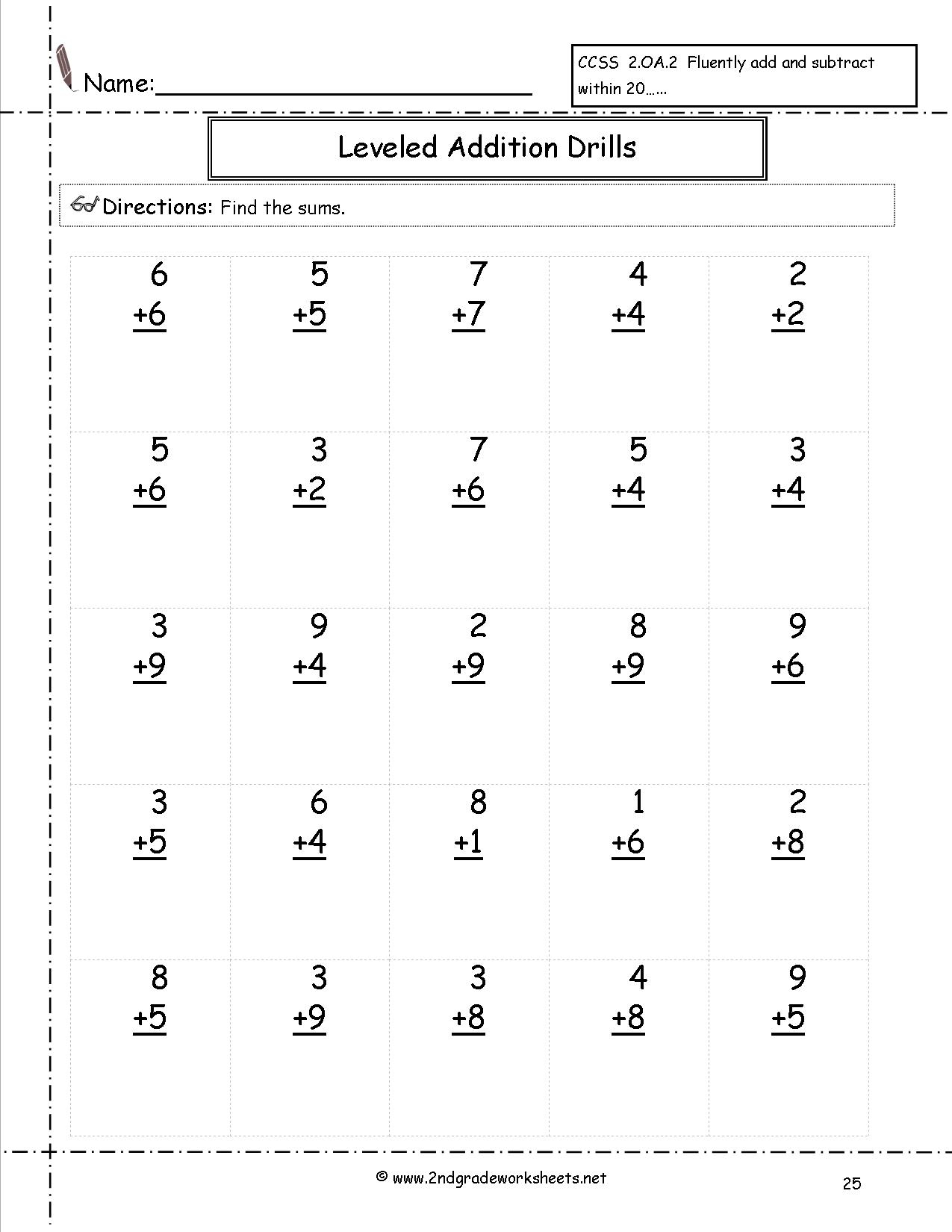 Free Math Worksheets And Printouts | Free Printable Addition Worksheets