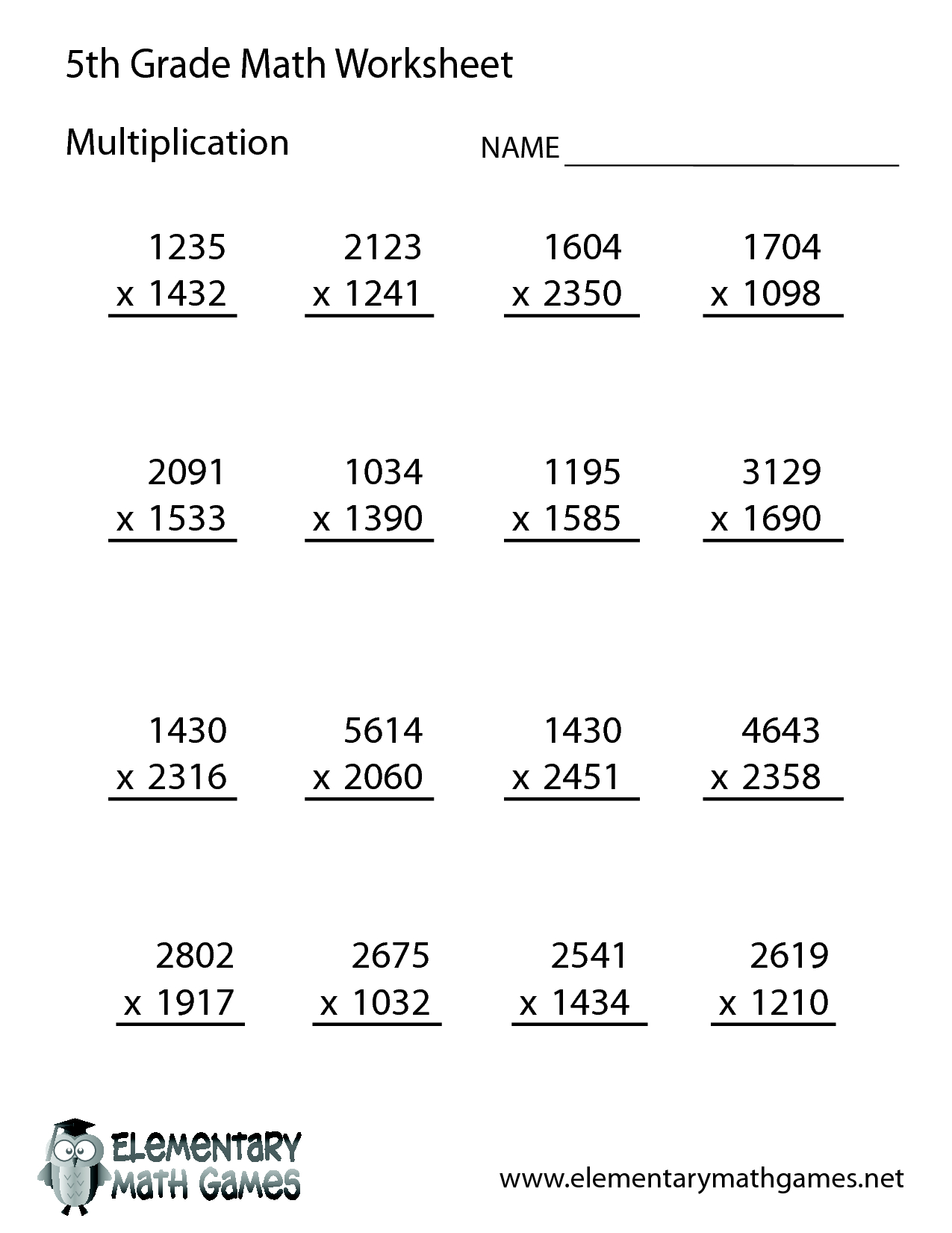 Free Math Worksheets For 5Th Grade | 5Th Grade Math Worksheet | 5Th Grade Math Multiplication Worksheets Printable