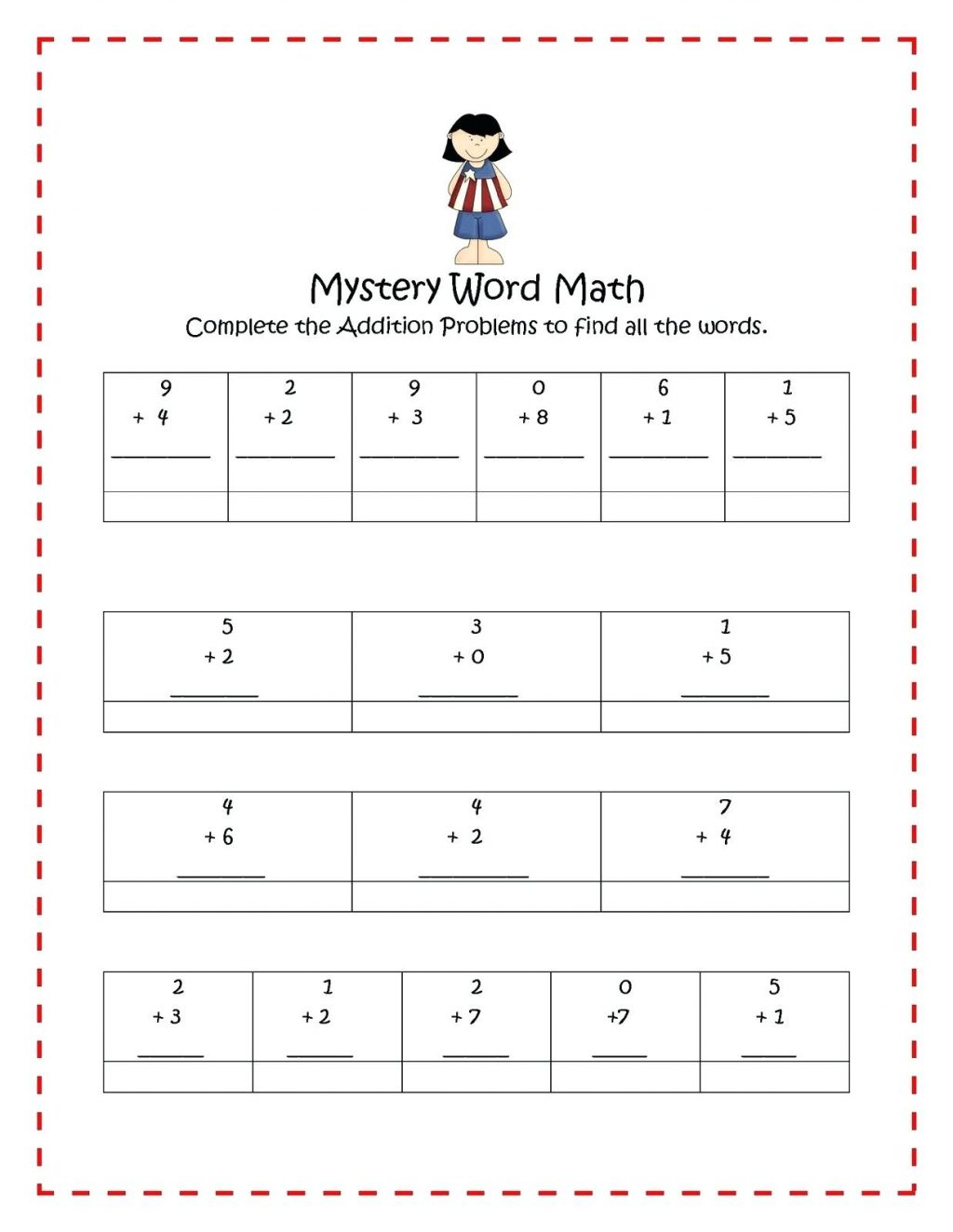 Free Printable Math Mystery Picture Worksheets Printable Worksheets
