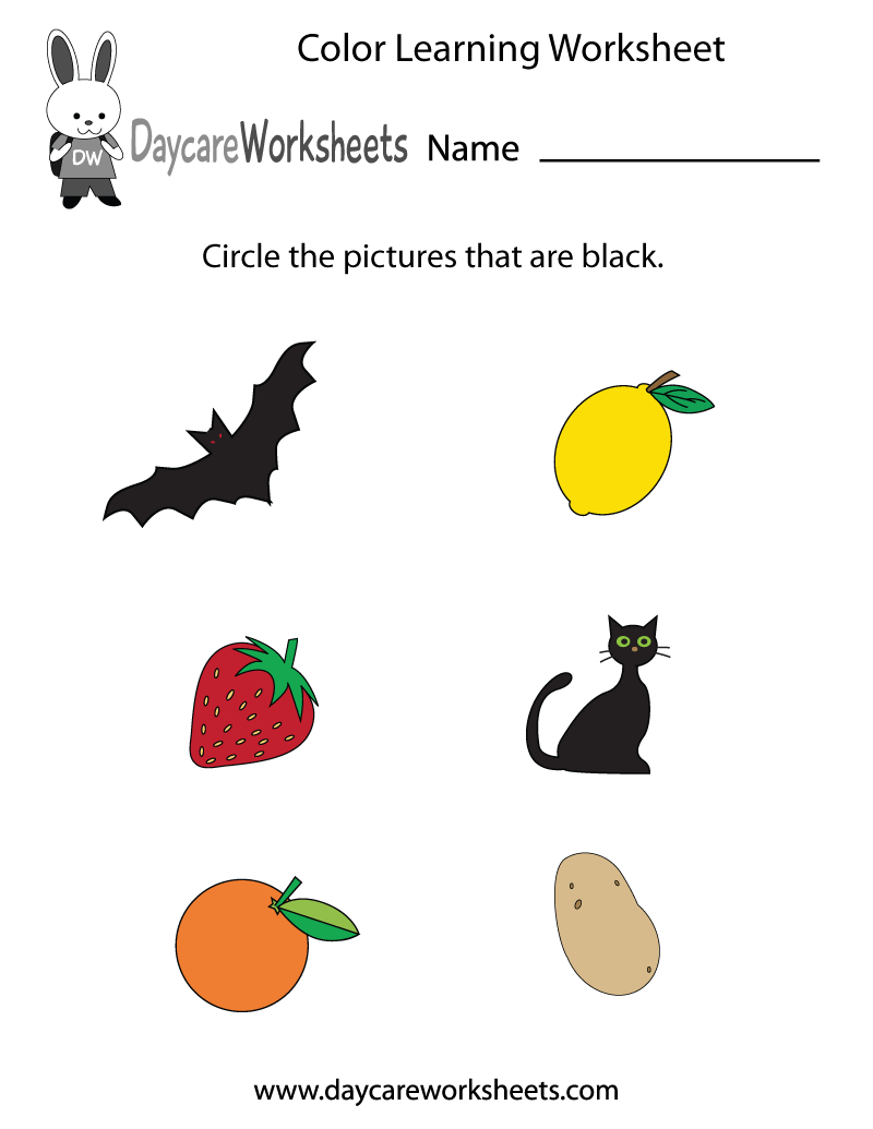 Free Preschool Color Learning Worksheet | Color Recognition Worksheets Free Printable