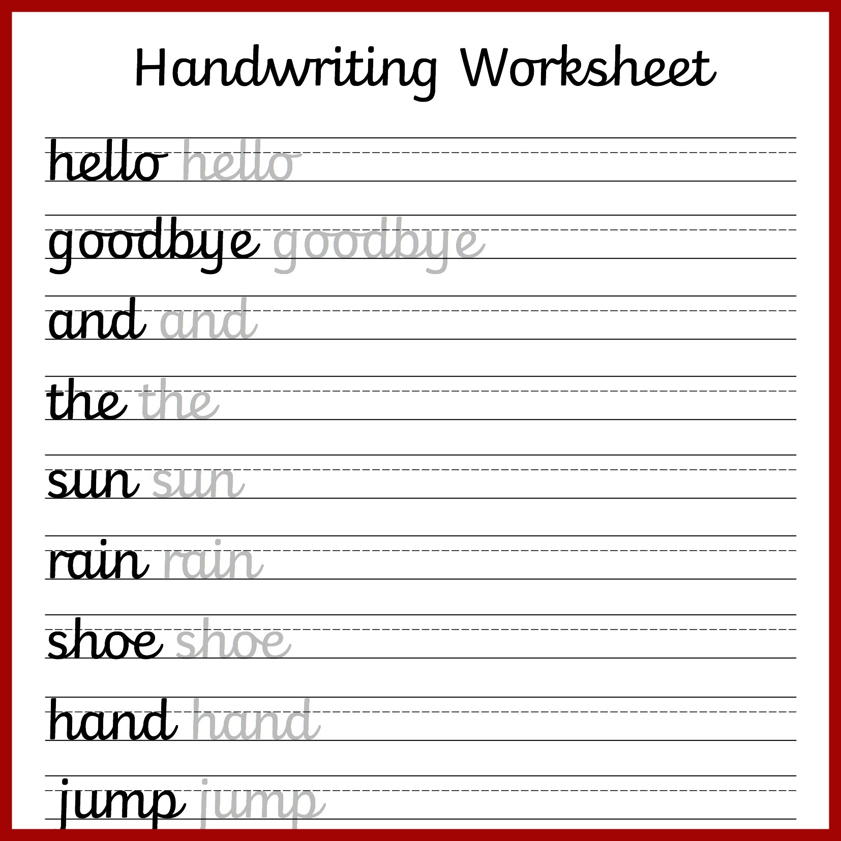 Free Preschool Writing Worksheets – With Kindergarten Handwriting | Free Printable Writing Worksheets For Kindergarten