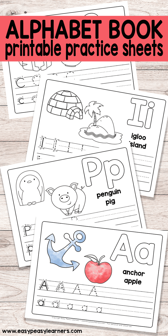 Free Printable Alphabet Book - Alphabet Worksheets For Pre-K And K | Alphabet Practice Worksheets Printable